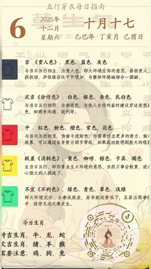 每日五行穿衣分享 微博缩略图