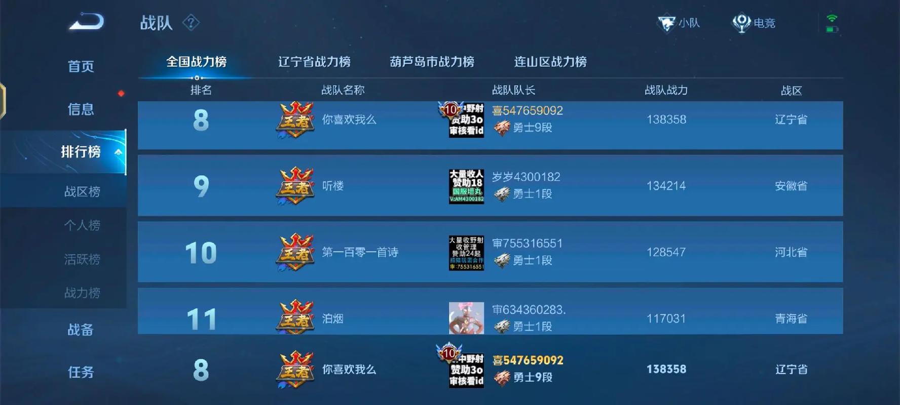 王者荣耀区级战队称号怎么显示缩略图