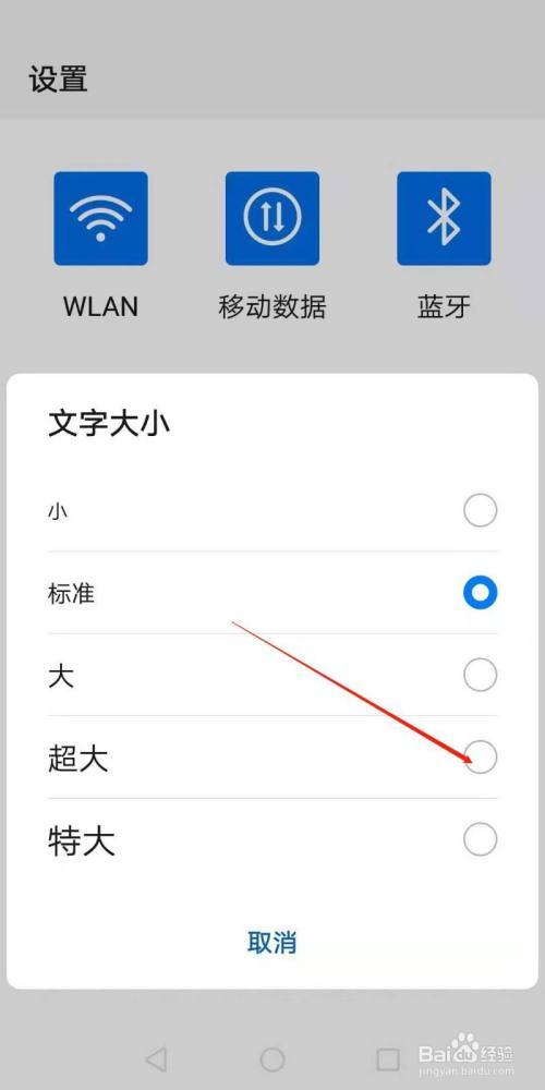 荣耀怎么把字体变大图标