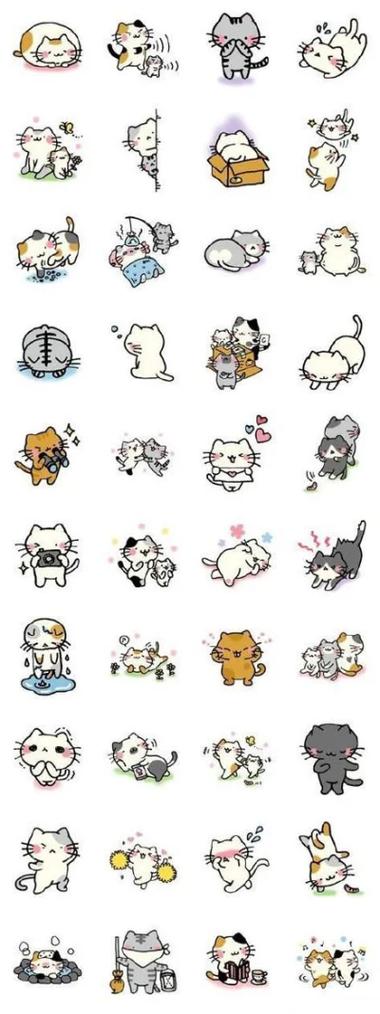 可爱小猫简笔画 呆萌图标