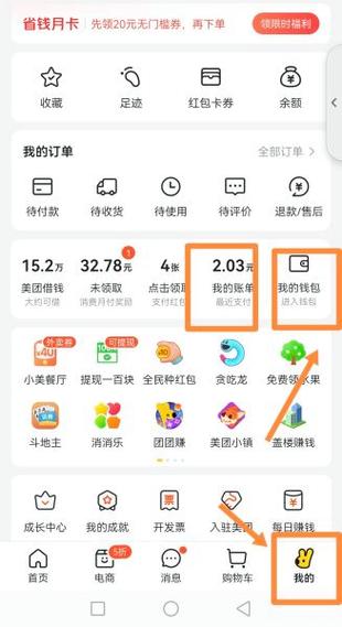 怎么查美团月付账单明细图标