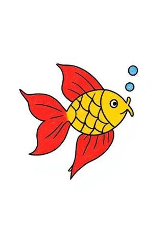 怎么画金鱼又简单又好看图标