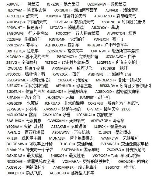 圣安地列斯秘籍作弊码大全缩略图