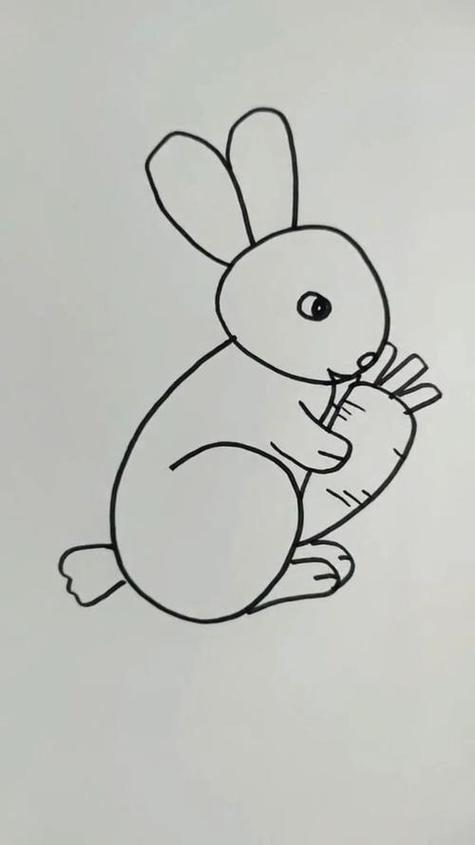 照顾小兔子简笔画缩略图