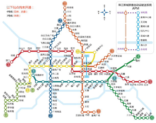 广州地铁线路图完整版图标