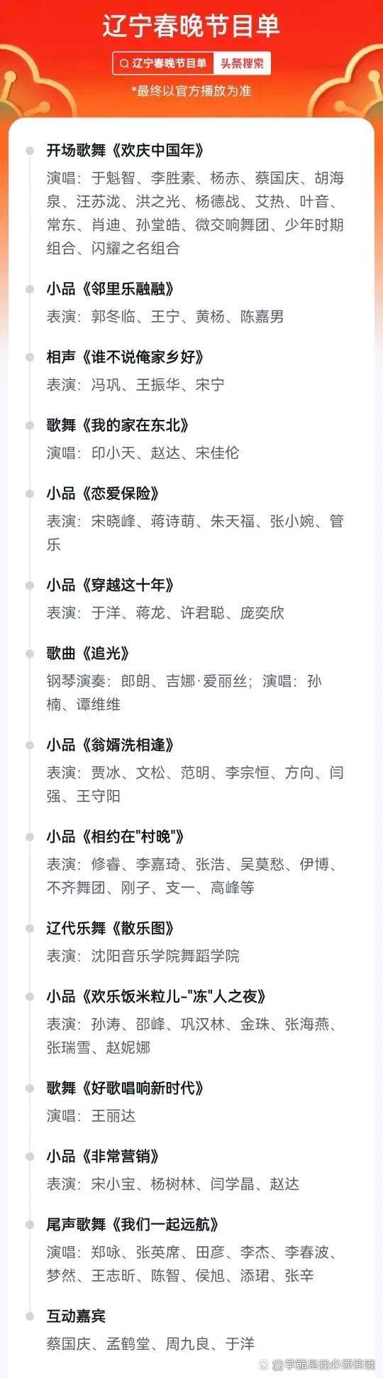 辽宁卫视的节目单缩略图