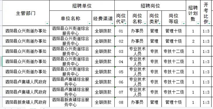 泗阳县事业单位招聘公告缩略图