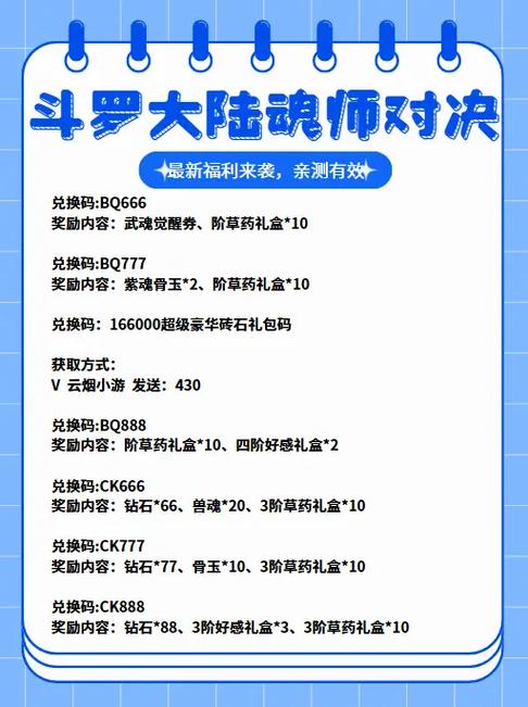 斗罗大陆游戏礼包兑换码缩略图