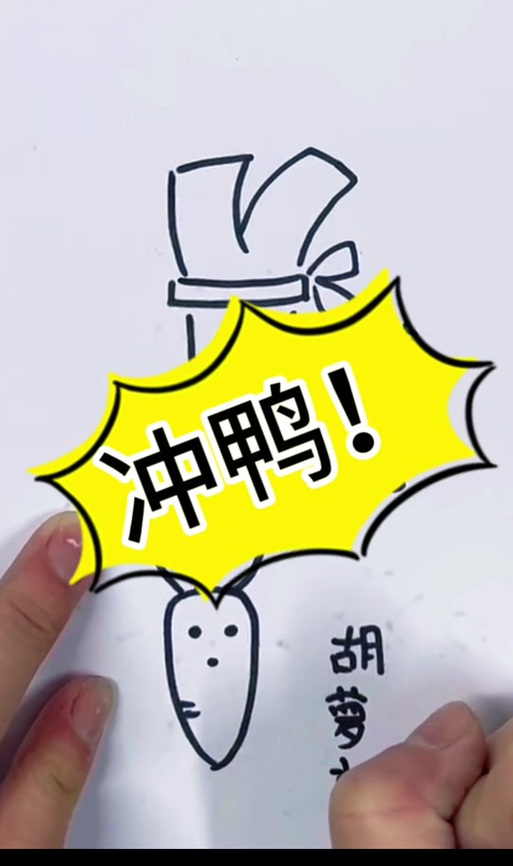 表示冲鸭的表情包的简笔画缩略图