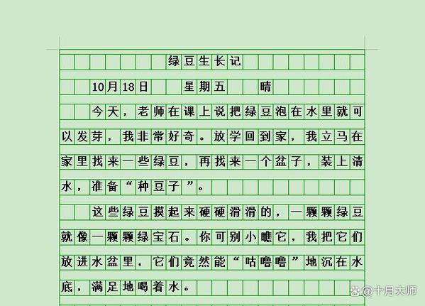 写一篇观察日记400字绿豆缩略图
