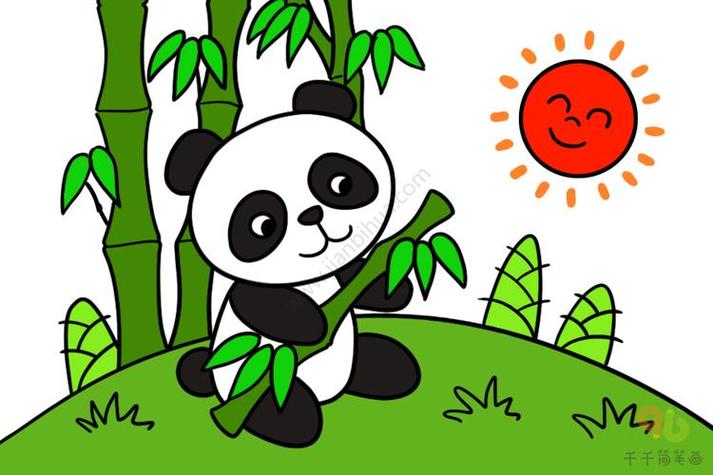 卡通大熊猫简笔画简单缩略图
