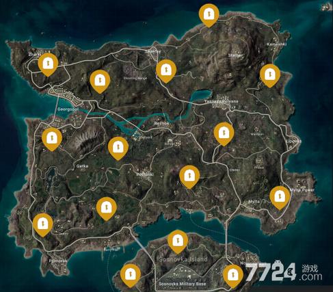 和平精英海岛地图密室在哪个位置图标