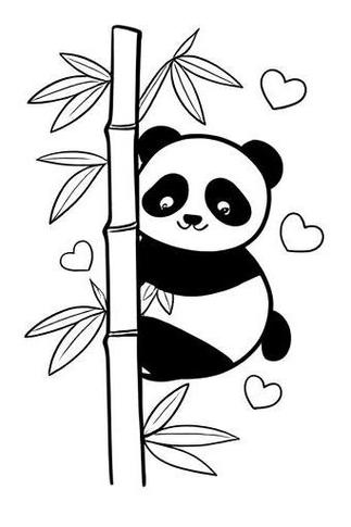 熊猫爬竹子简笔画图片缩略图