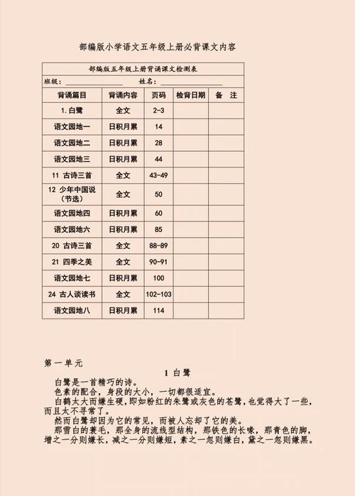 五上语文必背内容打印去广告版游戏截图