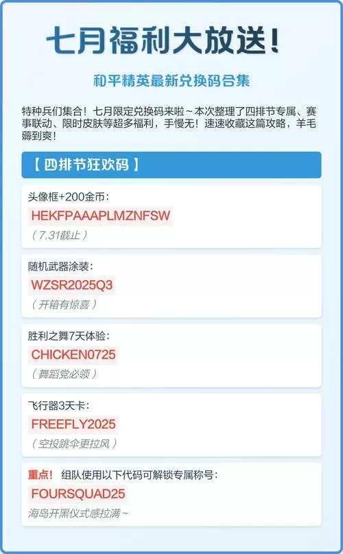 和平精英皮肤cdk兑换码大全(7月的)缩略图