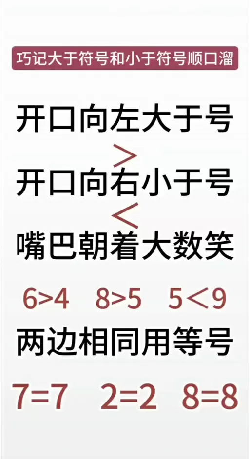 大于小于符号怎么分辨